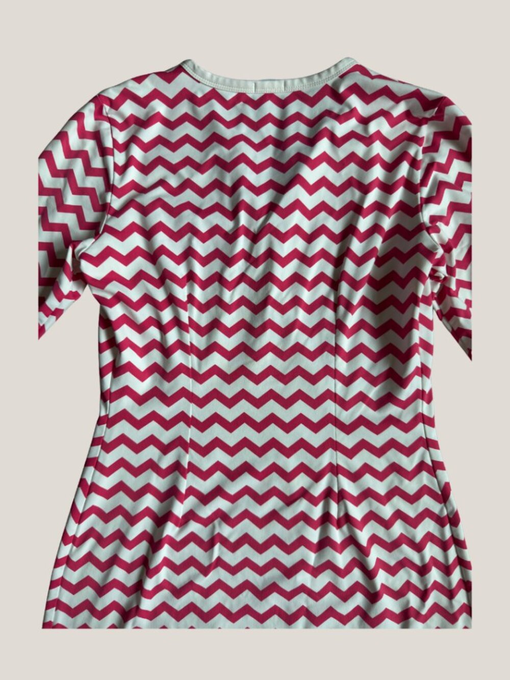 J. McLaughlin Pink Chevron Print Catalina Cloth Henley Shift Dress 3/4 Sleeve - Picture 6 of 11